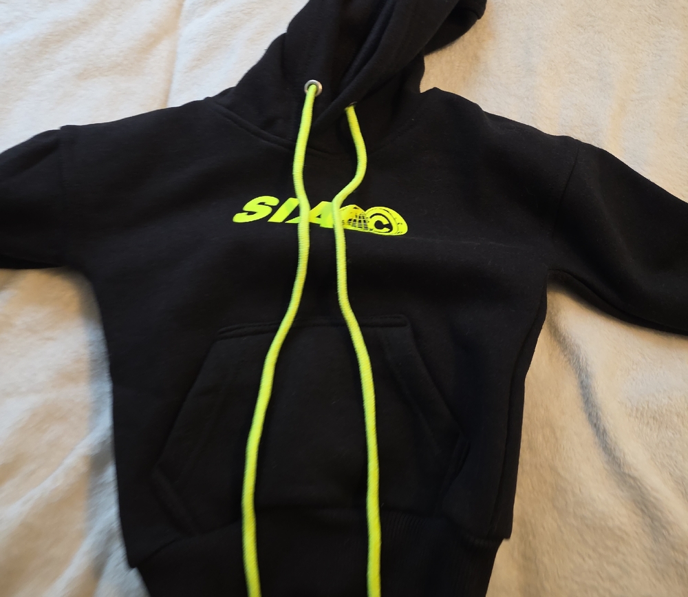 Black Hoodie with Neon Green Accents